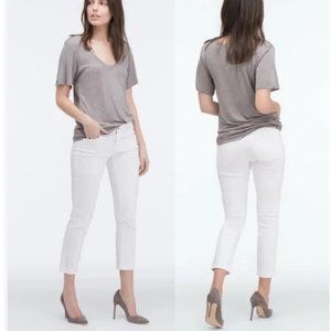🌻AG Adriano Goldschmied The Stilt Roll-Up Cigarette White Jeans | Size 29